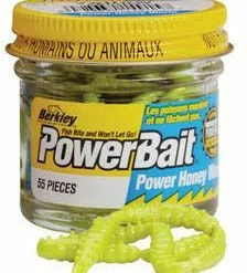 Berkley PowerBait 1 Inch Honey Worm (55 Per Jar)